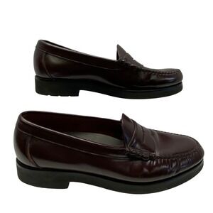 Rockport Mens Loafers Leather Dress Shoes Burgundy Penny Classic Casual Sz 12M